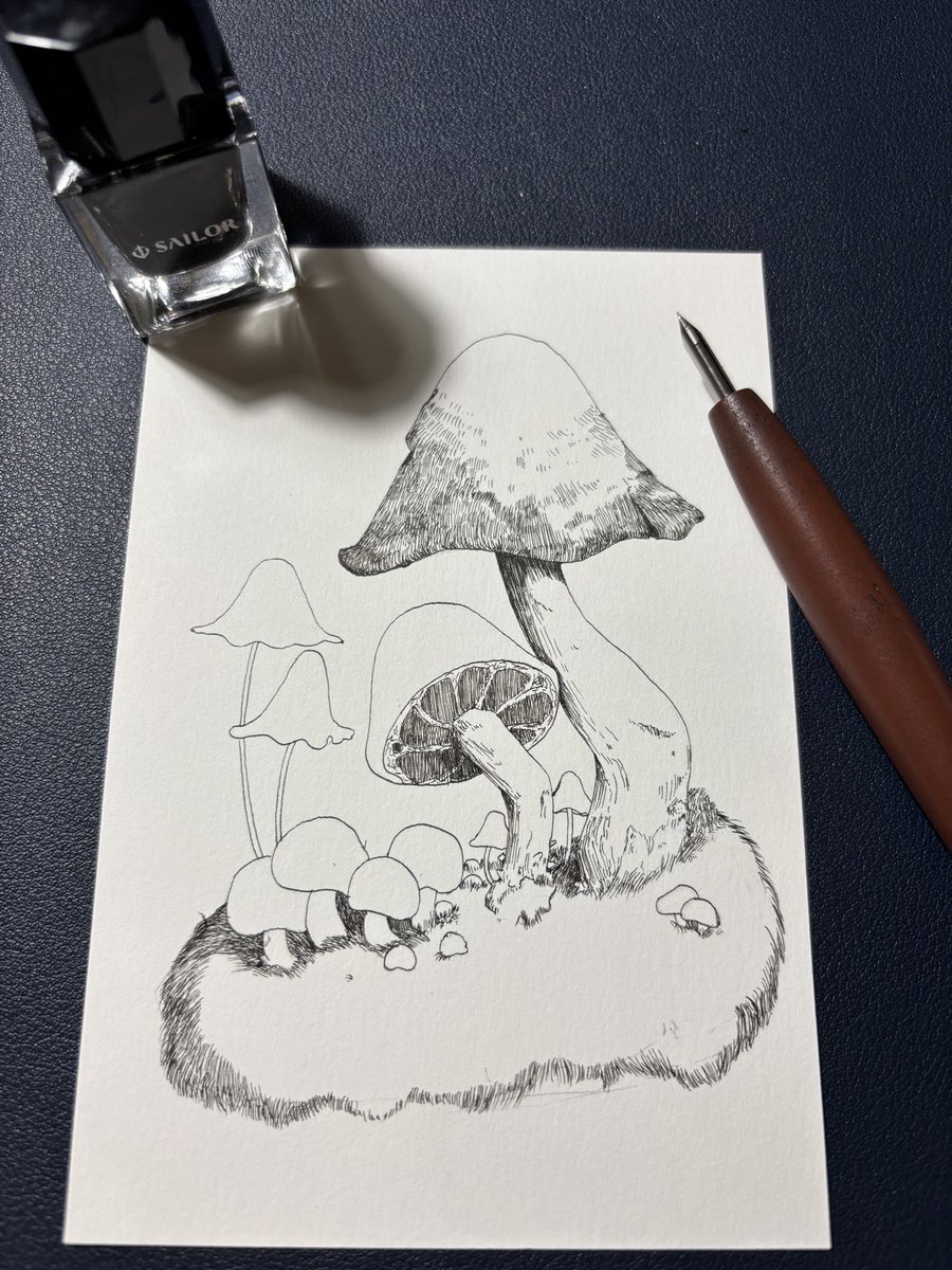 wip

 #ペン画 #原画 #きのこ