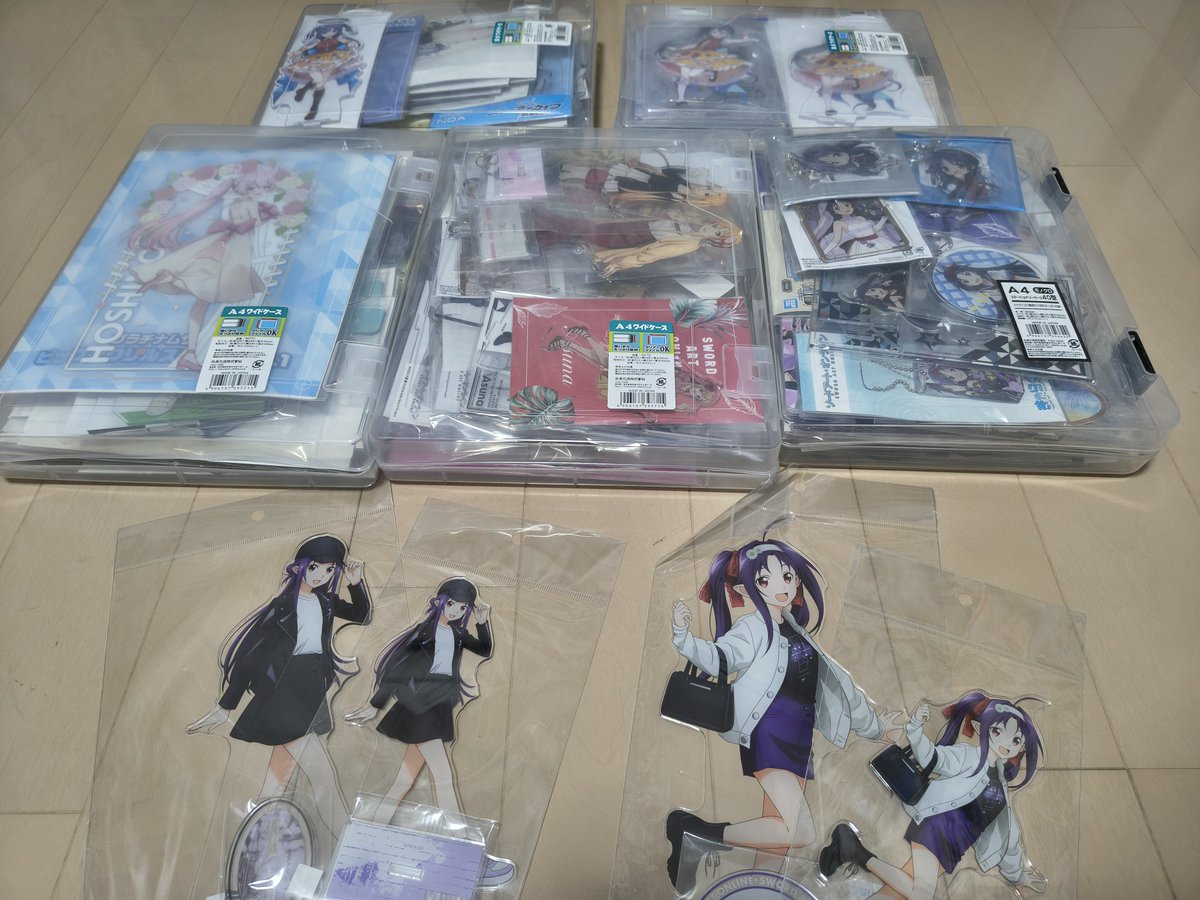 アクスタを整理してたのですが、どうやってもユウキ4つが入らない、、、ケースを買い足すしかないか
皆さんはどうやってアクスタを保管してるのでしょうか？良い方法を知りたい