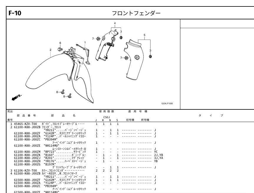 本田のWebパーツリスト、価格書いてないんだな。 川崎や山葉の方が