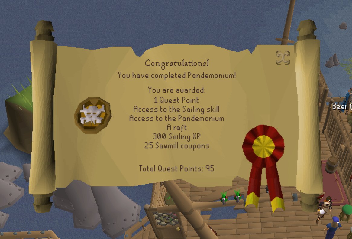 OptionTaken100's tweet photo. Quest Complete: Pandemonium. I'm a Captain now.
#osrs https://t.co/jz8pQAHnNe