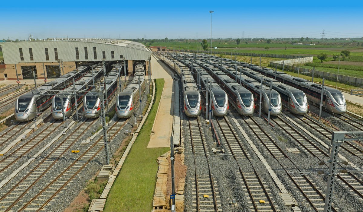 AdityaRajKaul's tweet photo. Prime Minister Narendra Modi has launched Meerut's metro service and dedicated the full 82-km Delhi-Meerut rapid rail corridor to the nation. With an operational speed of 120kmph, the Meerut Metro becomes the fastest system in India. Integrated network is expected to reduce travel time between Delhi and Meerut to 55 mins.