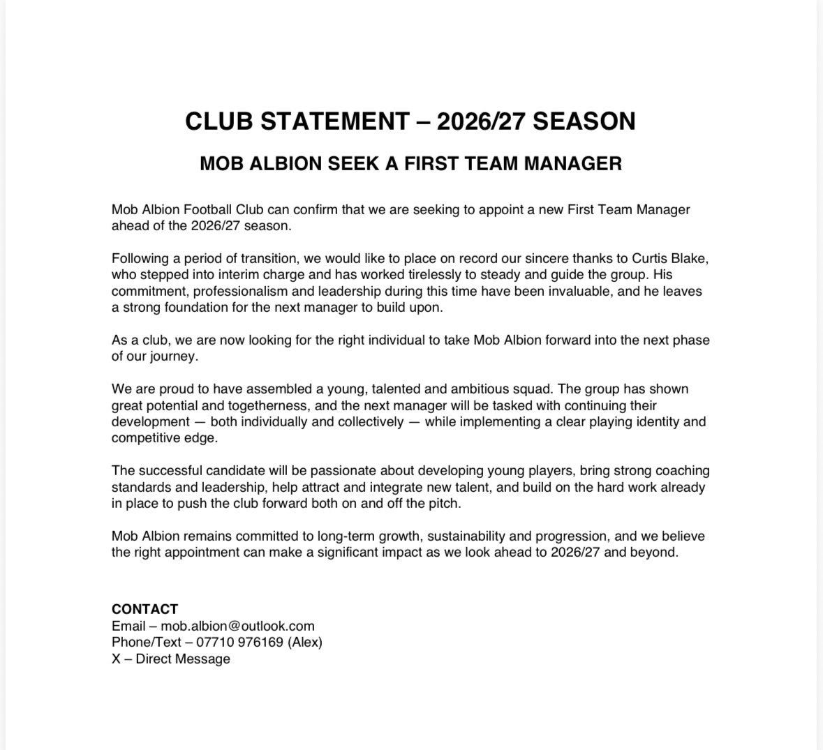 Mob Albion FC tweet media