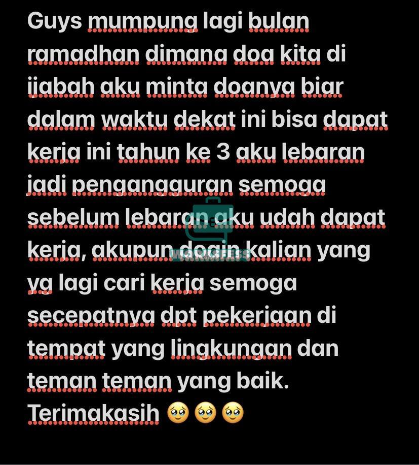 worksfess's tweet photo. Work! Maaf guys semoga doa kita dikabulkan 🥹🥹 https://t.co/27ywTKHfbk
