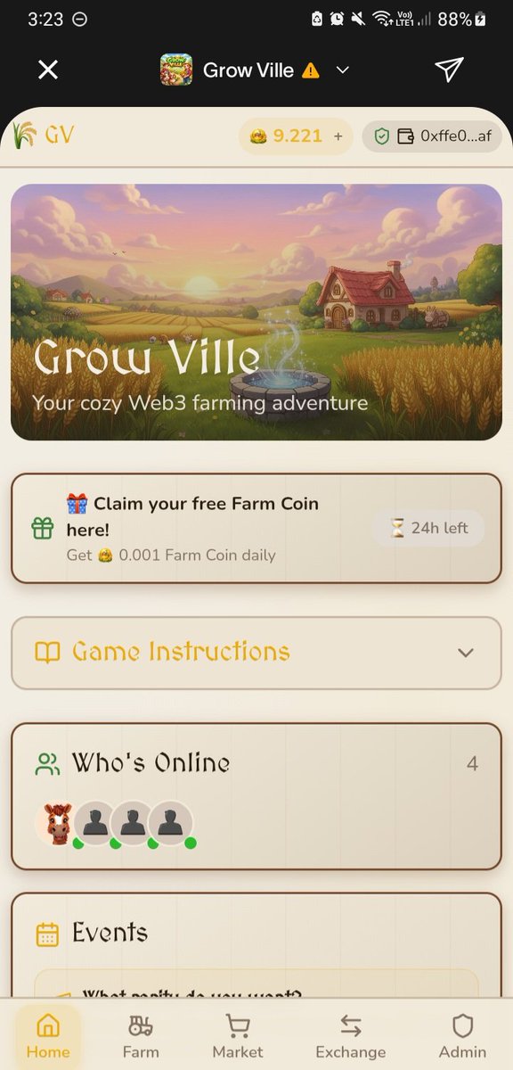 Hello Grow Fam! 💰🌾

You can now claim FREE Farm Coins every day! 🌱💰

Just log in daily and grow your rewards while building your dream farm.

Simple. Cozy. Rewarding. 🌾
Don’t miss your daily claim — your farm keeps growing with you!
#GrowVille  #DailyRewards #Worldapp