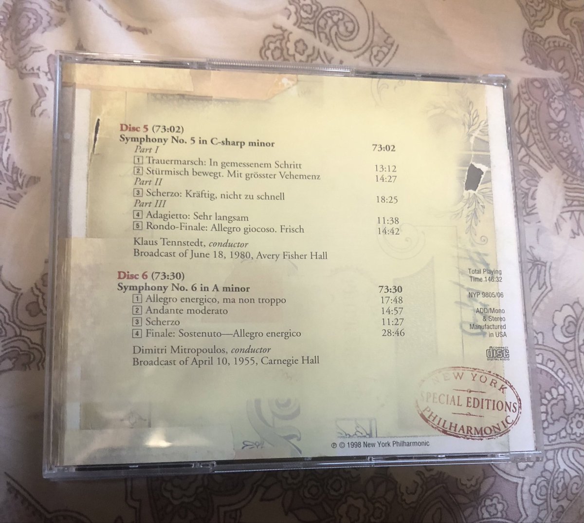 このセットの8番は、ストコフスキーによる1950年4月9日のライヴ録音で