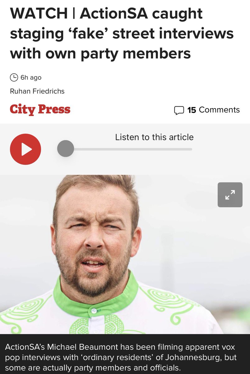 How does ActionSA reconcile creating fake interviews to sway public opinions with their bill to regulate polling? Seems they would have to send someone to jail over this.