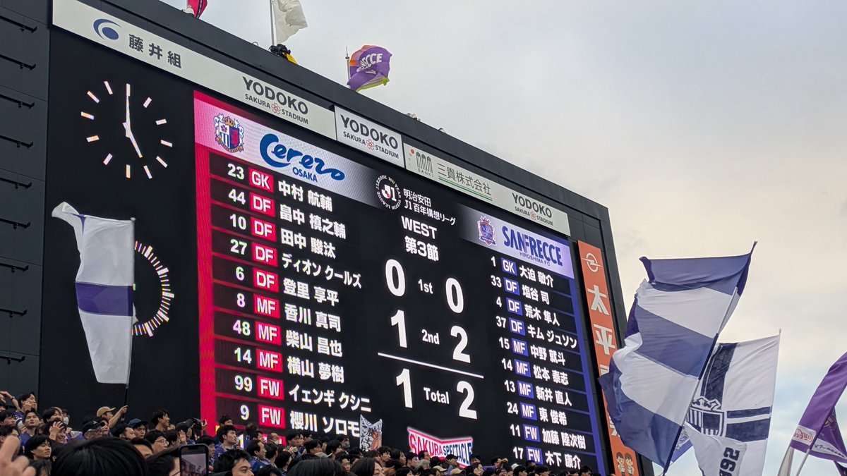 勝利❗️サンフレッチェ広島2-1セレッソ大阪 3連勝