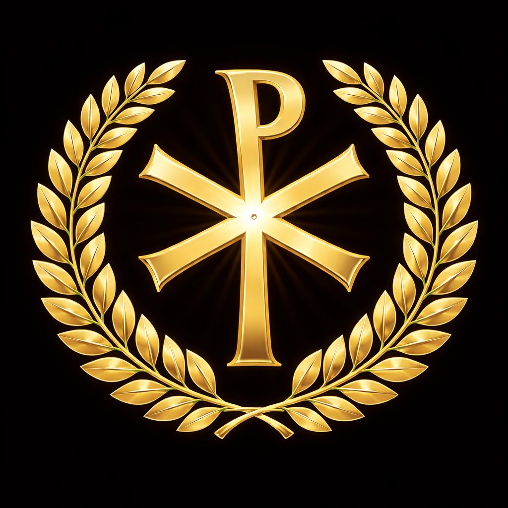 WokeAreDumb's tweet image. 🟨✝️ LE CHRISME ET LA COURONNE DE LAURIER : SYMBOLE DE VICTOIRE, DE ROYAUTÉ ET DE TRIOMPHE SPIRITUEL 🏛️✨
Le chrisme (ou Chi-Rho) est l’un des plus anciens symboles chrétiens. Quand il est entouré d’une couronne de laurier🌿, il prend une force particulière : triomphe,