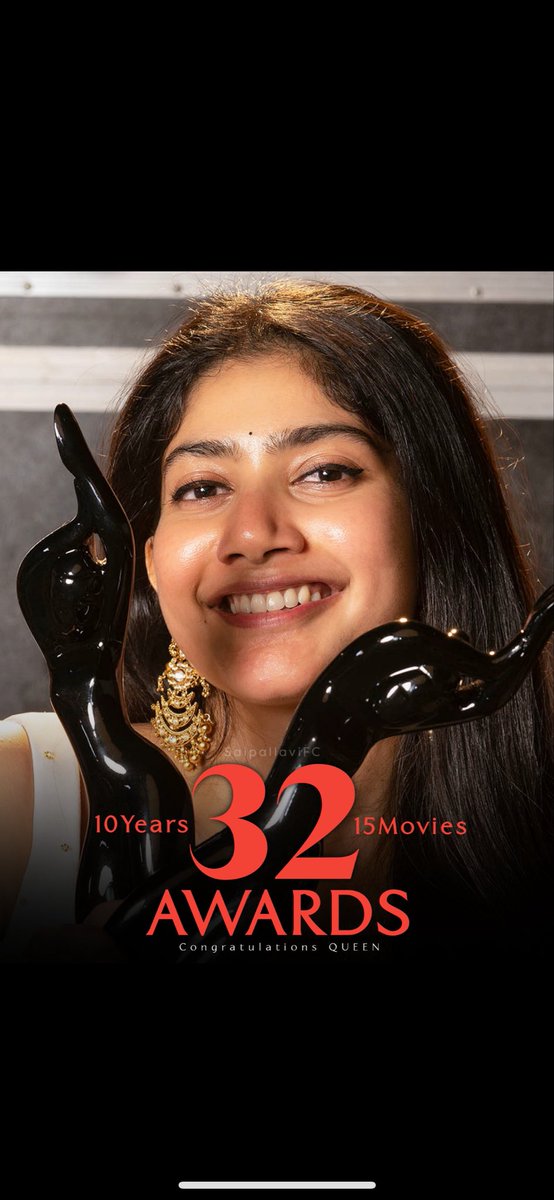 Anikaflicks's tweet image. A decade of brilliance.
15 films.
51 nominations.
32 WINS 🏆❤️‍🔥
Across every language, on every stage her reign remains unmatched. 👑
All hail the queen, @Sai_Pallavi92 .
#SaiPallavi #AllAwards #Filmfare #BestActressOfOurGeneration