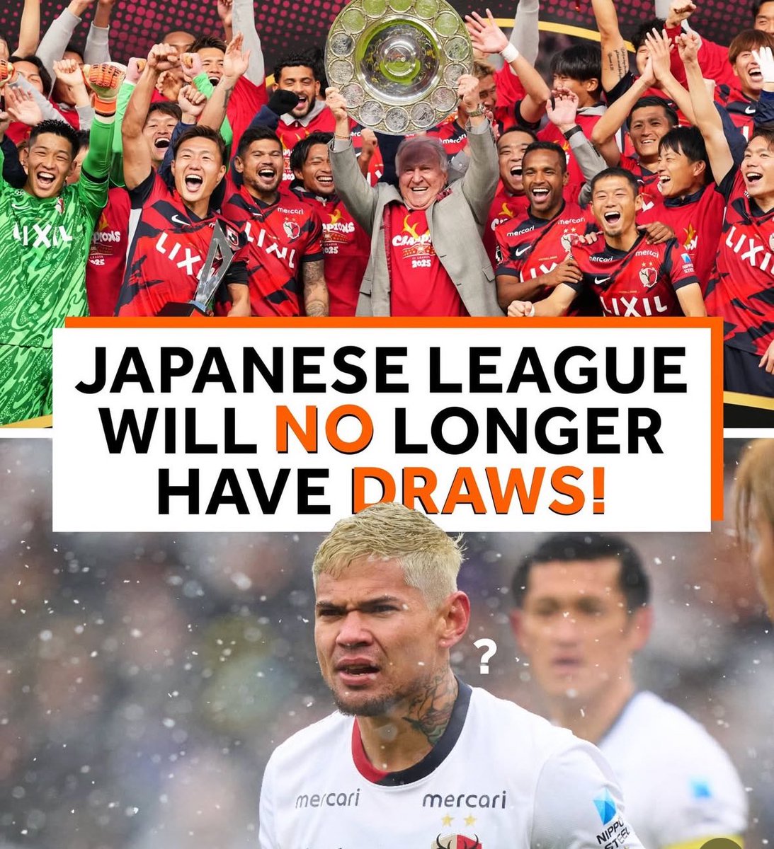 In Japan when the game ends in a draw, they go to penalties. A team that wins after penalties gets 2 points and the one which loses gets 1 point.