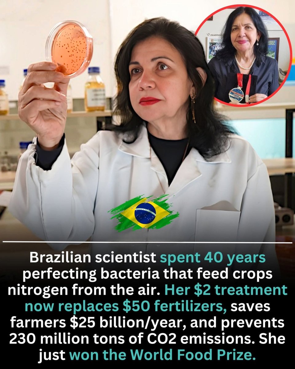 Eine weitere beeindruckende brasilianische Wissenschaftlerin, Dr. Mariangela Hungria, Mikrobiologin am Sojabohnenforschungszentrum von Embrapa, hat jahrzehntelang Bakterien untersucht, die Stickstoff aus der Luft binden und an Pflanzen weitergeben.

Das Ergebnis: Brasilien hat