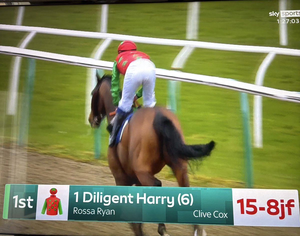 BOOOOOOM 🔥 

DILIGENT HARRY brings home the cash for the Money trainer’s. Get in! 

Advised at 9/4 and backed into 15/8 before the off 🤝🏼

Points staked 16.5 
Points returned 32.5 
Points Profit 16🔥

A nice and easy Saturday picking up a win in the first of the day. A nice