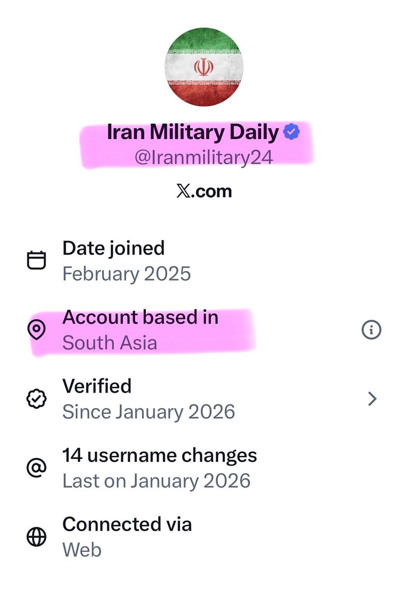 DastanRstm's tweet photo. @Iranmilitary24 Iran is not in South Asia.
Do you know why these guys supporting regime?
#KingRezaPahlavil #IranMassacre #IranIsNotMuslim https://t.co/mQZw4PtnwN