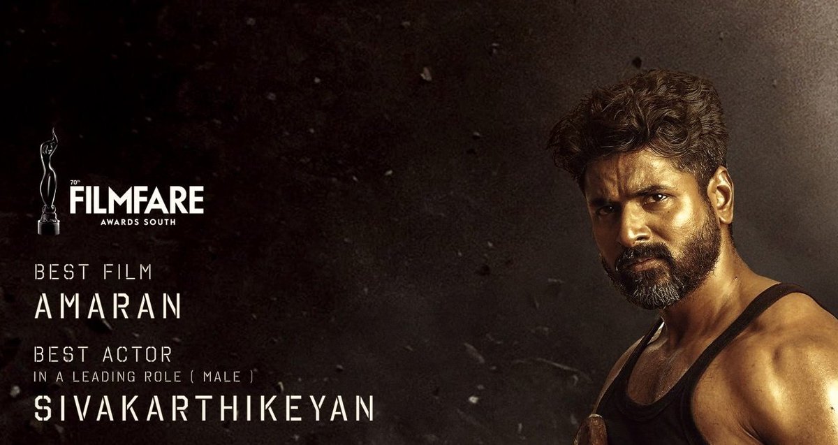 one done and dusted,next loading.✊🏻❤️‍🔥#Amaran #FilmfareAward
<a href="/Siva_Kartikeyan/">Sivakarthikeyan</a>