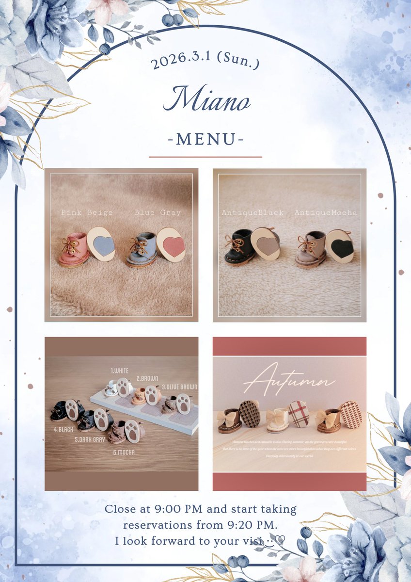 【  3月予約頒布  】

3/1 ( Sun. ) 
21:00Close → 21:20Open
発送 ≫ 3月中

BOOTHの “3月予約頒布” ボタンからラインナップが確認できます·͜·❣️

予約数や再頒布の参考にいたしますので、欲しいお品/お色へのお気に入り登録にご協力をお願いいたします💡
ご来店心よりお待ちしております😊✨