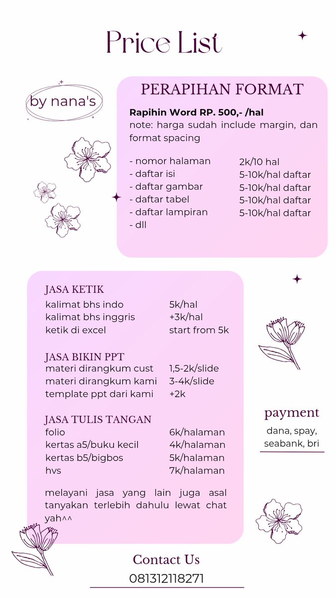 nana's | jasa edit format word tweet media