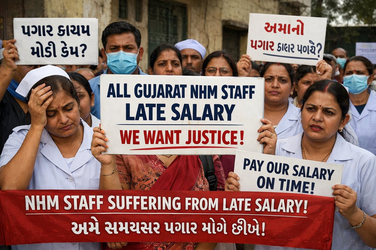 Gujarat NHM contractual Employees ના પગાર છેલ્લા 2 મહિનાથી થયેલ નથી..
અમુક જિલ્લા માં 3 થી 4 મહિના થવા આવ્યા છે.
EMI LOAN ઘર સંસાર ચલાવવામાં દરેક ને ઘણી બધી તકલીફ પડે છે..
<a href="/NHM/">New Hope Middle</a>
 <a href="/prafulpbjp/">Praful Pansheriya</a>
<a href="/tv9gujarati/">Tv9 Gujarati</a>
<a href="/zee24kalak/">Zee 24 Kalak</a>
<a href="/CMOGuj/">CMO Gujarat</a> <a href="/HealthDeptGuj/">Health Department Gujarat</a> <a href="/NHMGujarat/">NHM Gujarat</a> <a href="/devanshijoshi71/">Devanshi Joshi</a>