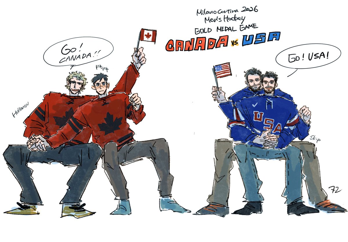 72_uuu's tweet image. 男子ホッケー決勝だ〜！！！🇨🇦🥇🇺🇸
楽しみだね!!!

#hllanov ＋ #skip