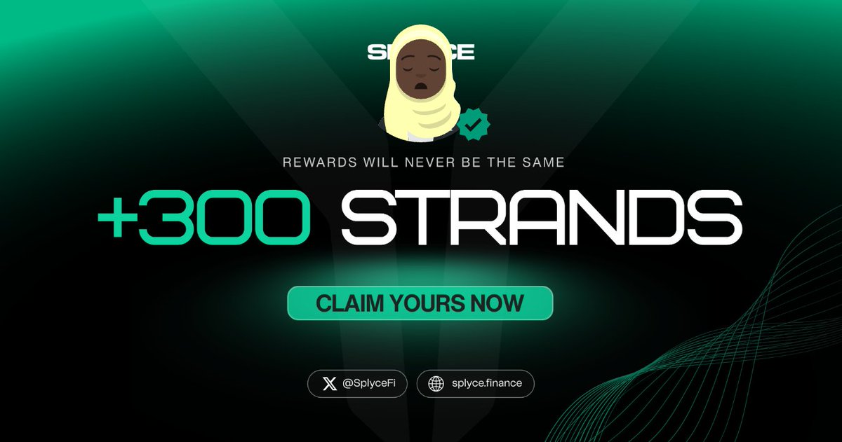 300 Strands claimed. 

Real-world yield is coming to Solana with <a href="/SplyceFi/">Splyce Finance</a> 

Feels good to be early.

Your turn: solana.splyce.finance/rewards?ref=45…
