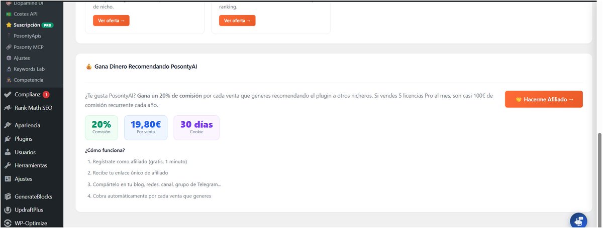 posonty's tweet photo. En un par de días podréis descargar la versión free de PosontyAI desde el repositorio de Plugins de Wordpress, la vamos a liar chavales, a toperrr, vamos a revivir los Nichos de Amazon Afiliados por todo lo alto y con autoridad #seo #nichos https://t.co/QANDRqi69P