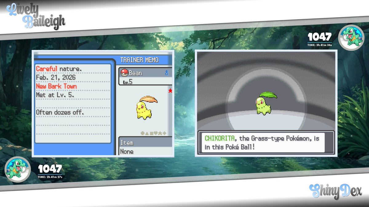 Shiny Chikorita after 1047 Seen✨