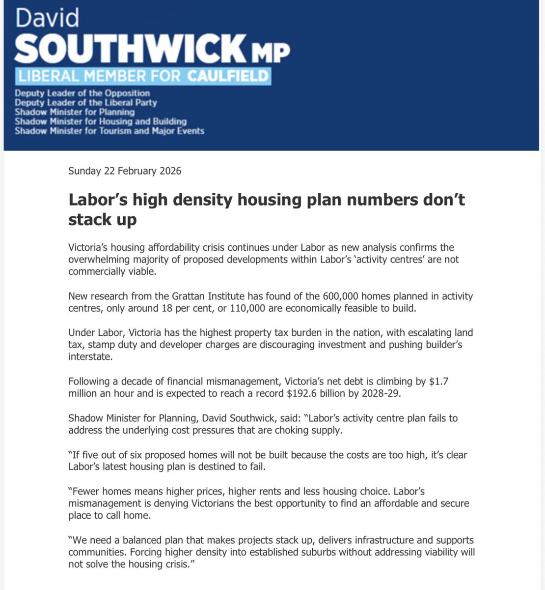 David Southwick MP tweet media