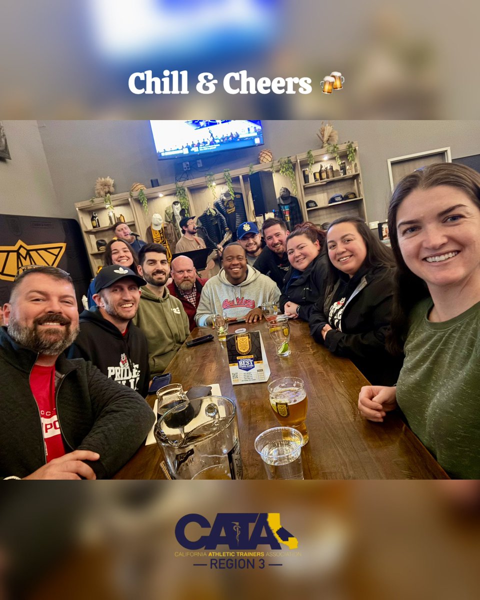 CATA_Region3's tweet photo. Chill &amp; cheers with the Region 3 crew 🍻💙 Alumni, MSAT students, and athletic trainers all coming together — this is what community looks like.
Thank you to everyone who joined us! We loved seeing you 🤍 https://t.co/yovR2d7OKM