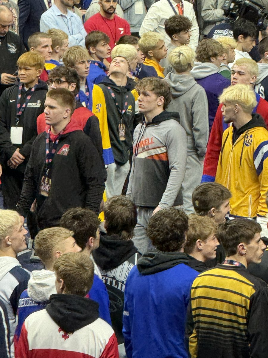 GrinnellWrestl1's tweet photo. Proud of our guy Josh for wrestling tough in the State tournament. 

Won 3 and lost 2, including an Ultimate Tiebreaker win over the 3rd place finisher, and a Double Overtime win to secure 5th place!!

He walked in the Grand March and stood on the podium tonight to cap it off. https://t.co/bXFgGvrEET
