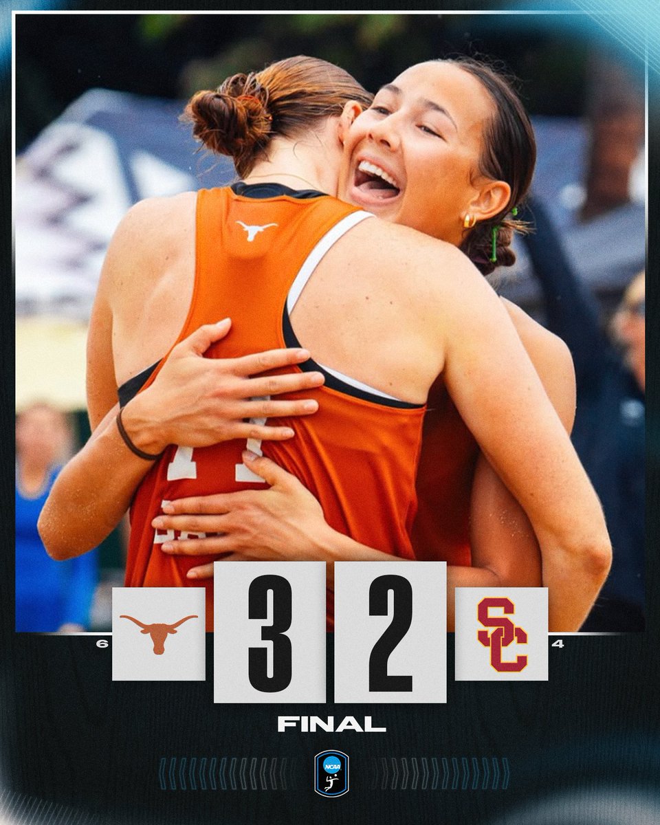LONGHORNS END THEIR WEEKEND WITH A WIN 😤

No. 6 <a href="/TexasBeachVB/">Texas Beach Volleyball</a> defeats No. 4 USC, 3-2!

#NCAABeachVB