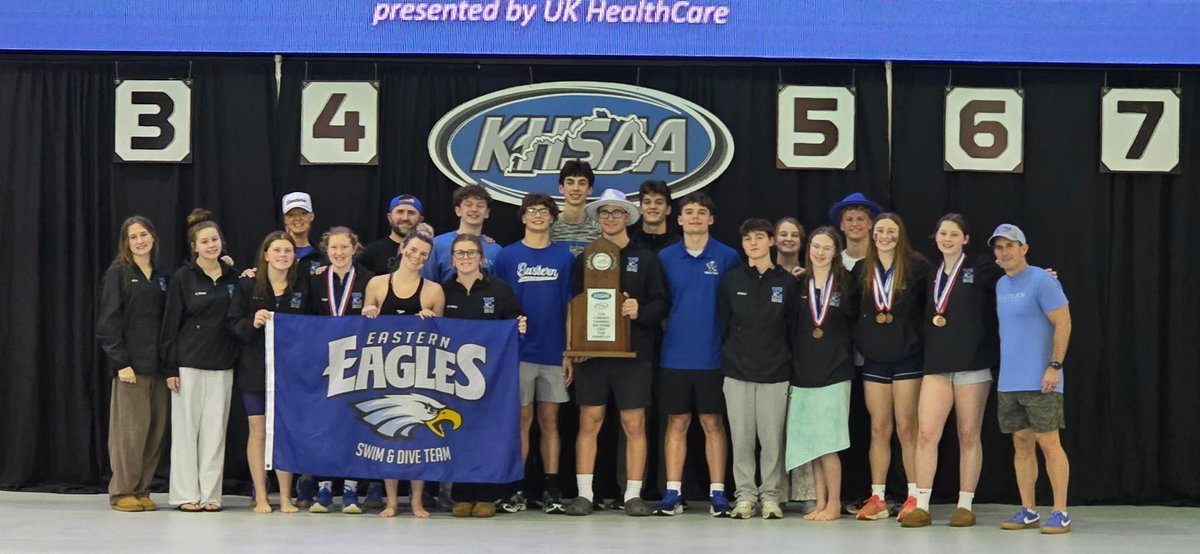 MikeHeuke's tweet photo. Eastern HS Boys &amp; Girls Swim Team finish as the 2nd fastest Combined Team in the state of Kentucky (Boys 2nd, Girls 10th overall, Combined 2nd by 4.5 points🥴) They represented their school like Champs! Super Proud of this Crew! https://t.co/et92VKYmJG