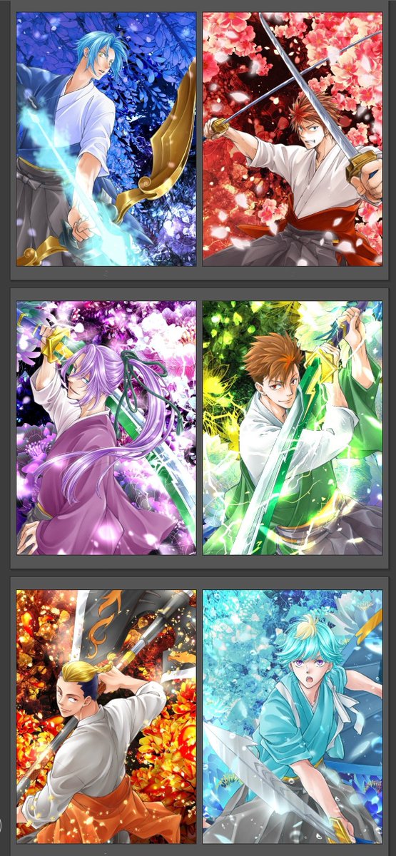 yuu_m02's tweet photo. 壮観(自画自賛)✨😆
#サムライトルーパー
#サムライトルーパーファンアート
FAタグ魁人とﾅｽ&amp;美麗でﾁﾗﾘと使ったきりだったなと。

みなさん今時点で誰推しですかね？🤔(6人以外も含め) https://t.co/rg0kxNobIW