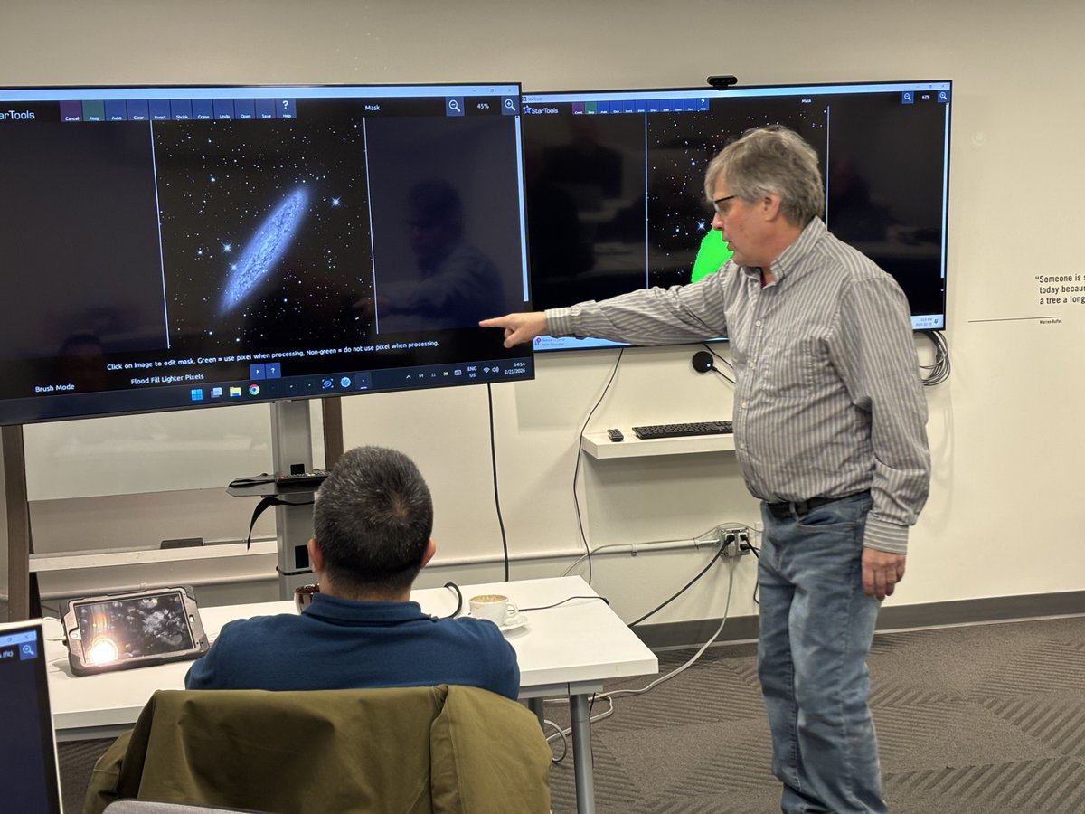RASC_Winnipeg's tweet photo. Richard Konrad delivers another masterless to RASC Winnipeg members in the use of the powerful StarTools astro image processing software.
#RASC #astronomy #astrophotography #imageprocessing #startools #winnipeg https://t.co/HyNen6EyqX