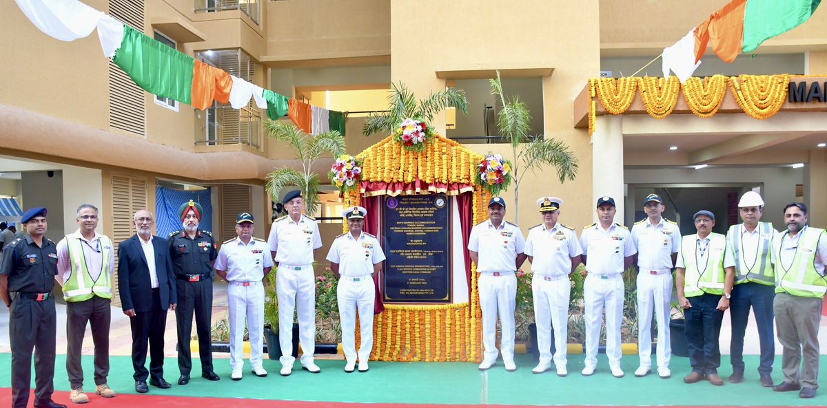 IN_WNC's tweet photo. VAdm Krishna Swaminathan #FOCINC #WNC inaugurated 300 dwelling units for senior sailors and defence civilians at Karwar on 21 Feb 26. The state-of-the-art housing infrastructure built under #ProjectSeabird boasts of world-class amenities and underscores the resolute commitment of #IndianNavy towards infrastructure augmentation, and promoting wellness and well-being of the naval fraternity.
VAdm Rajesh Dhankhar, DG #ProjectSeabird, RAdm Vikram Menon #FOK and other senior officers were in attendance.
@indiannavy
@IndiannavyMedia
@DefPROMumbai
@IN_KTKNA