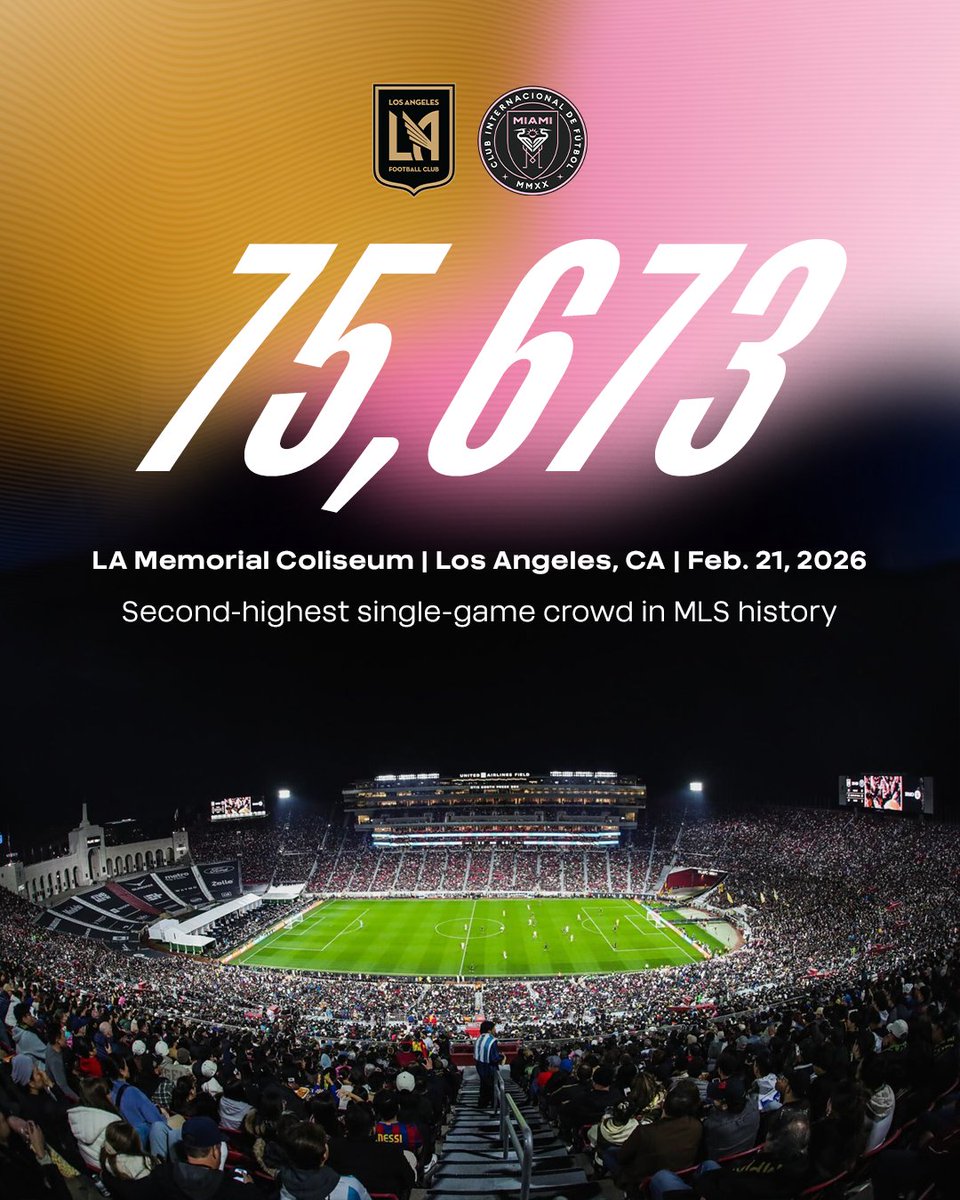History made. 👏

▪️ Largest Opening Day crowd in MLS history
▪️ Second-highest single-game crowd in MLS history
▪️ Highest-attended match in global soccer today