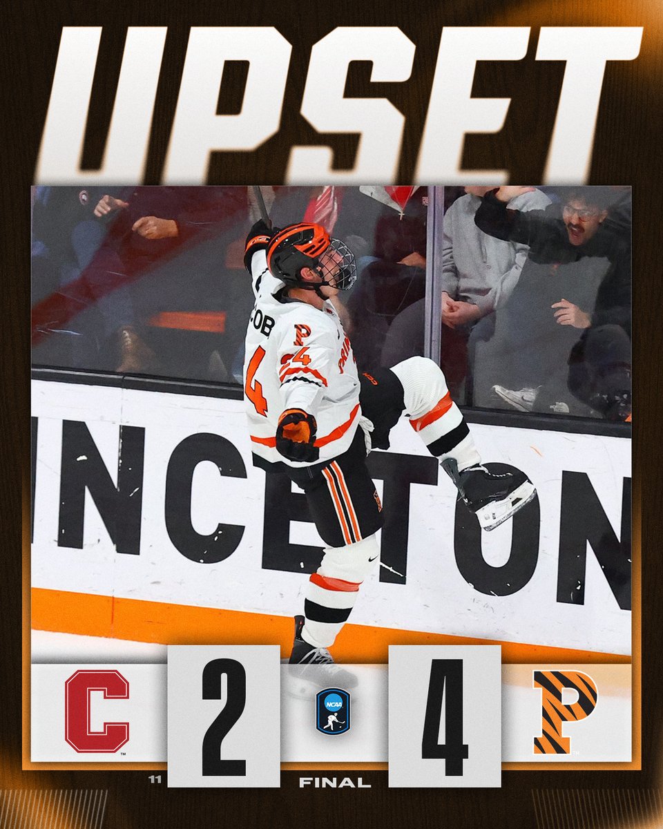 UPSET ALERT! 🚨

<a href="/princetonhockey/">Princeton Men's Ice Hockey</a>  defeats No. 11 Cornell, 4-2! 

#NCAAHockey