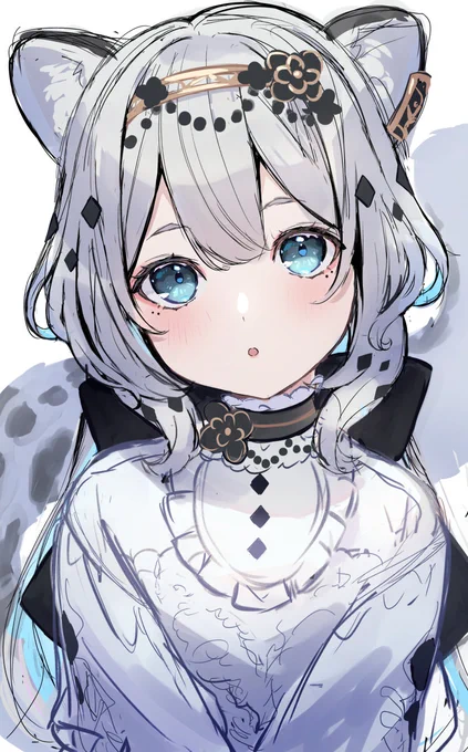 猫の日なので、かなり前に描いてそのまま放置してしまってたユキヒョウモチーフの子の落書き。