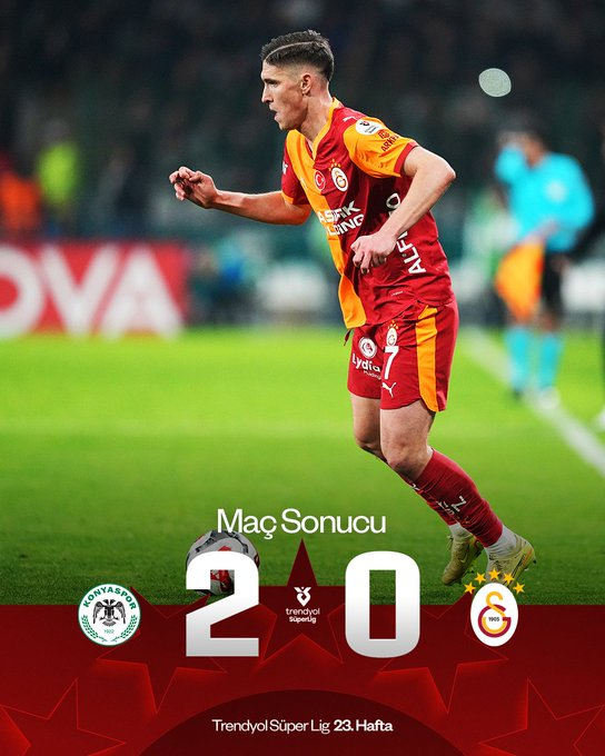 gscanlisk's tweet photo. Maç sonucu: T. Konyaspor 2-0 Galatasaray https://t.co/GMZAwq88pT