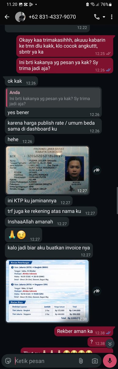 Lintangrlp1's tweet photo. @chellshere Kakk payahnya dokumen itu di timpa orang.

Nipu tiket pesawat ke singapore https://t.co/l6nnVimEOV