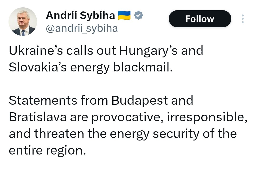 After months of warnings to Ukraine from both Hungary and Slovakia to stop the energy blackmail, both Orban and Fico finally decided to act, stopped diesel exports and are to stop export of electricity to Ukraine starting on Monday. Slovakia's and Hungary's supply amounts to a