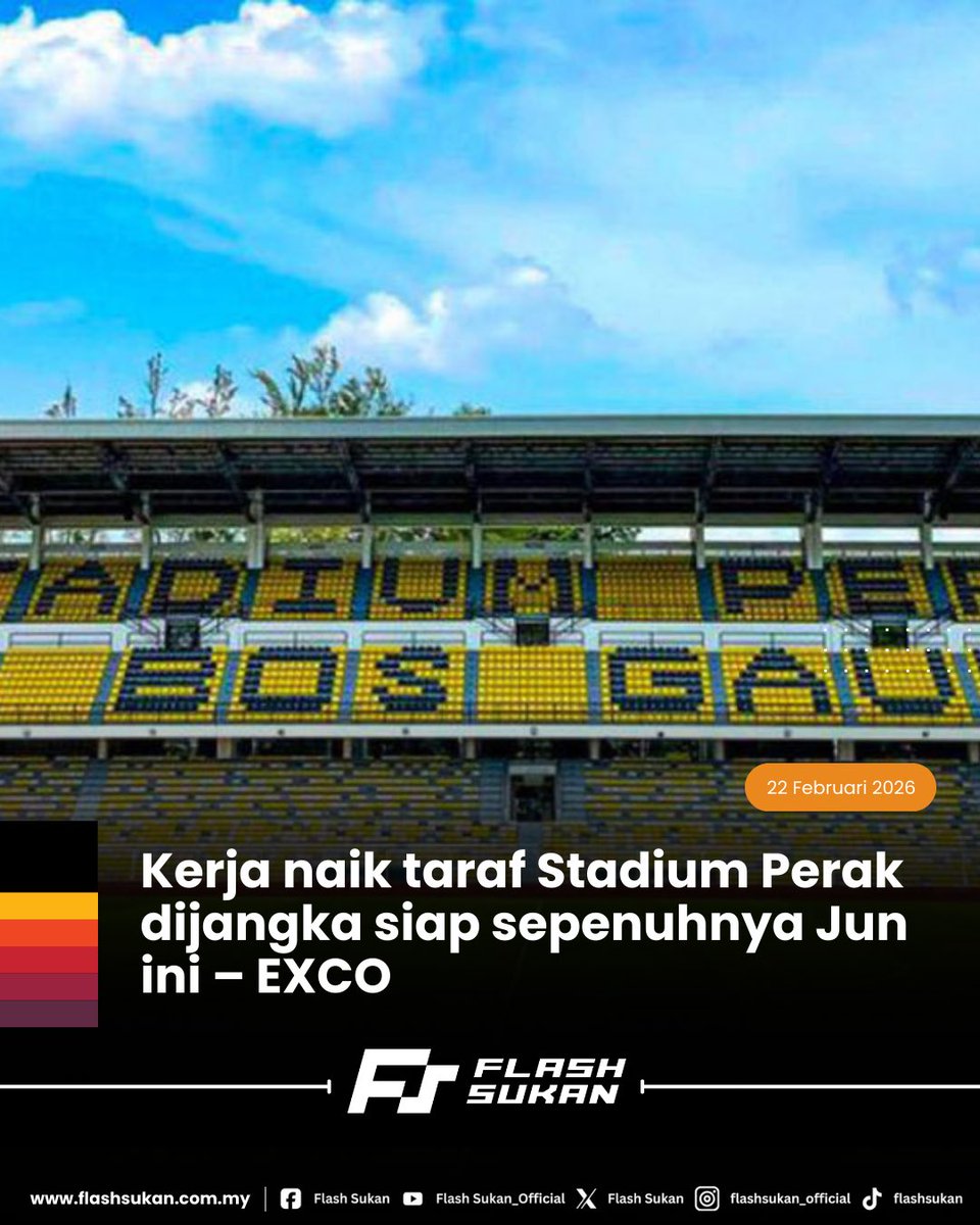 FlashSukan's tweet photo. Kerja-kerja menaik taraf kemudahan termasuk penukaran rumput padang di Stadium Perak dijangka siap sepenuhnya pada Jun ini.
https://t.co/C4YGexwebq
#PenukaranPadang #StadiumPerak #FlashSukan https://t.co/ec0RxxefZt