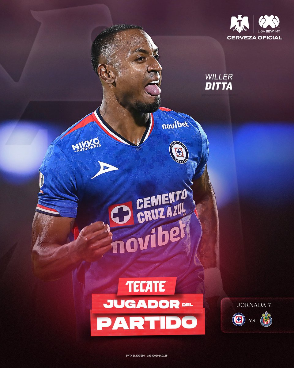 ¡Partidazo del dorsal 4️⃣ de la Máquina! 

Willer Ditta estuvo impecable en la defensa en el triunfo del <a href="/CruzAzul/">CRUZ AZUL</a> y eso fue reconocido por todos ustedes al elegirlo el #TecateJugadorDelPartido. 🔥

#TecatePorTi | <a href="/CervezaTecate/">Cerveza Tecate</a> | #CAZCHI