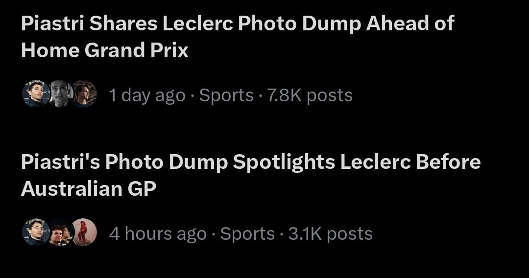 im not sure but i think piastri's new dump featured leclerc before australian gp