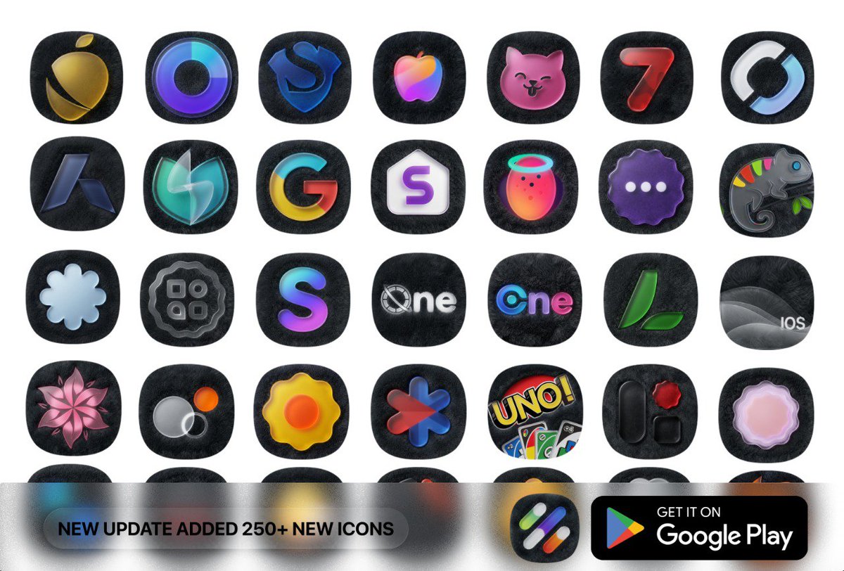 Giveaway ❤️
Dark Fluffy Glass Icon Pack V 1.5 is live..😍,

Download here: play.google.com/store/apps/det…

What's new?
250+ new premium icons are added 
More comes soon

To Enter : Follow <a href="/The1UX/">The1UX</a>
Like ❤️, Repost, Comment Glass

Winners will be announced soon.