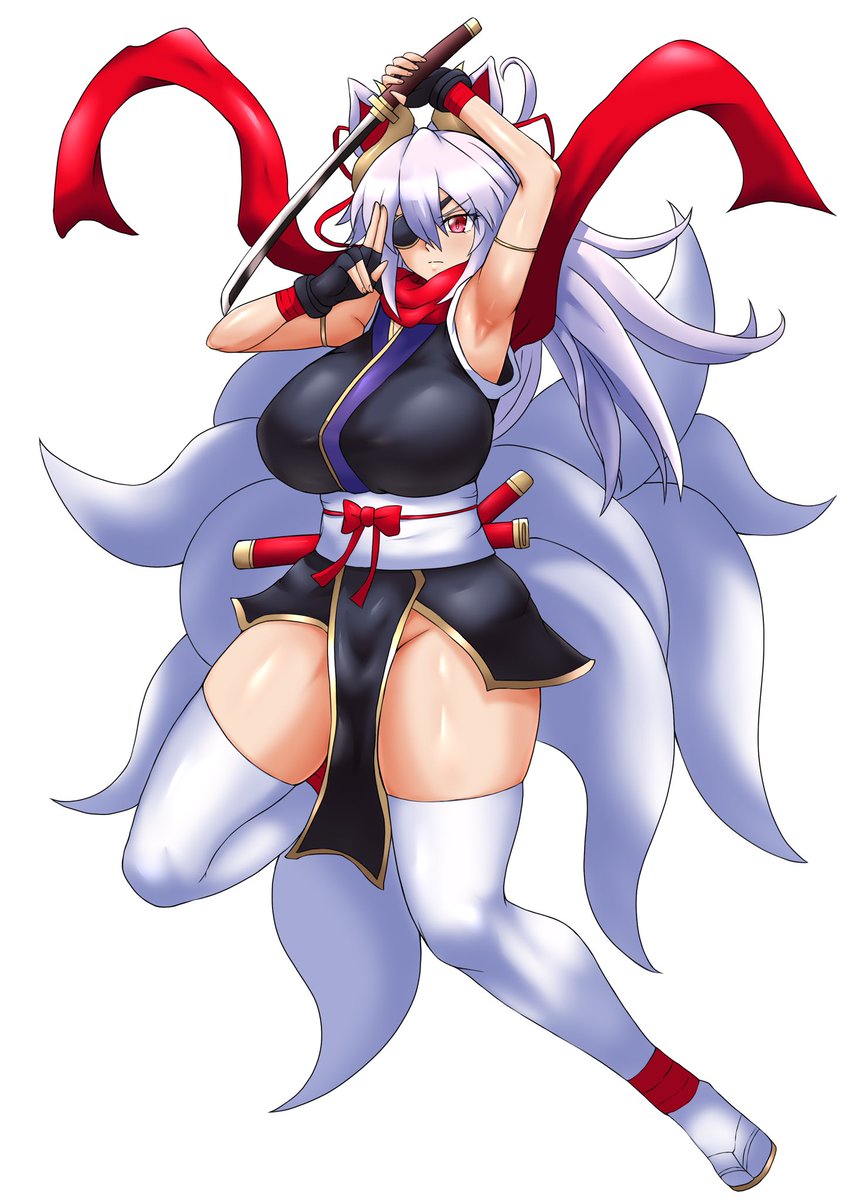 #3連休はフォロワーさんが増えるらしい  #忍者の日 #不知火舞 #神羅万象 猫のイラストはなかったので。久々に格ゲー、神羅絵描きたいなあ 