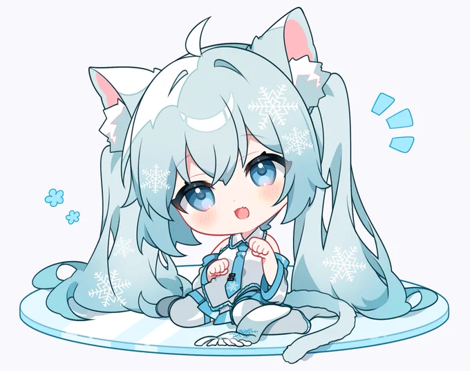 雪ミクにゃん #初音ミク #猫の日