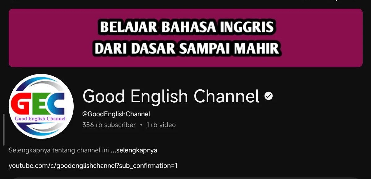mechnclgrl's tweet photo. Rekomendasi channel youtube untuk belajar bahasa inggris 👇👇 https://t.co/tkTGrr9mAl