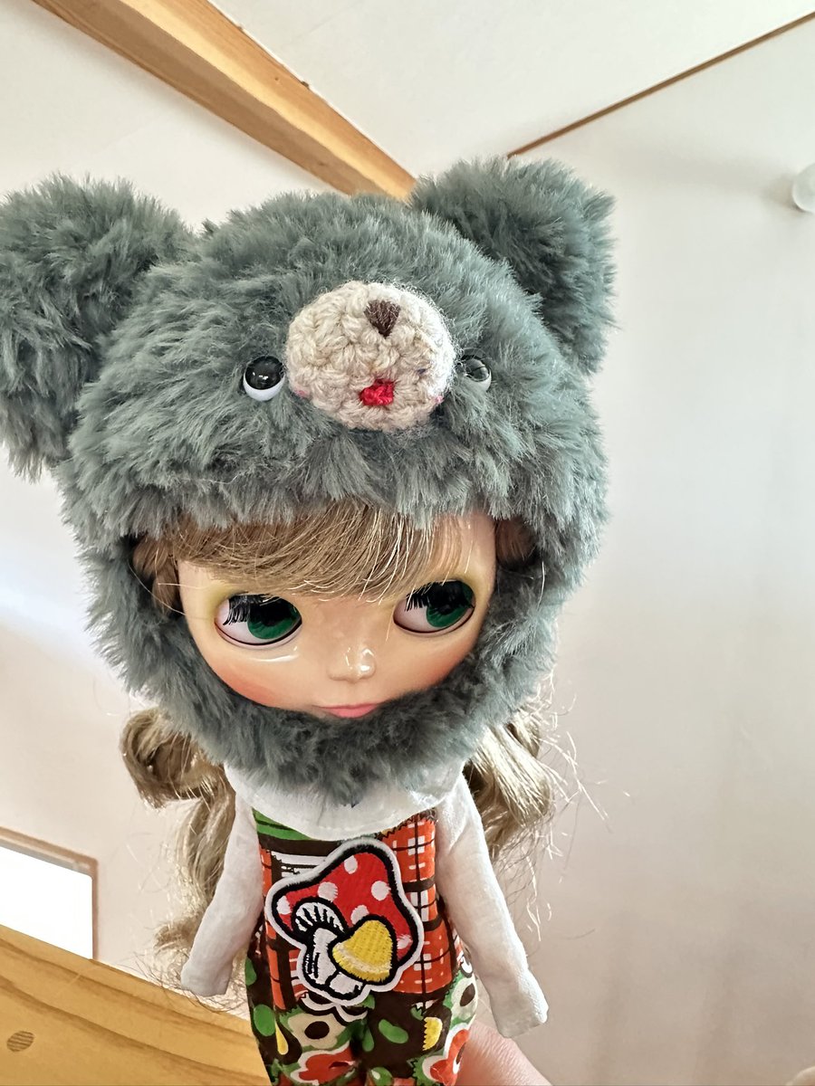 とりま私のブライスちゃんに被ってもらいました♫わんちゃんや猫ちゃん