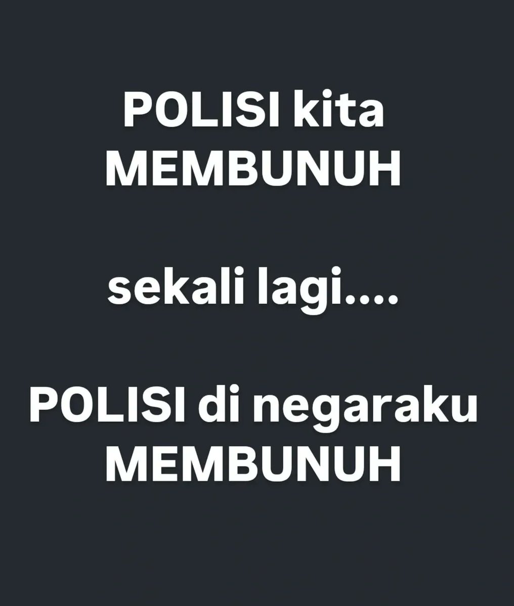 Arianto Tawakal 14 tahun pelajar biasa. Cuma lewat rumah sakit , ehh... dipukul helm Brimob sampai tewas. 

Kalau rakyat membunuh langsung hukuman mati. 
Kalau Polisi ??? 
Cuma "diproses internal" 

#POLISIMEMBUNUHLAGI 
Ini bukan oknum lagi , ini sistemnya busuk..!! 

Rest in