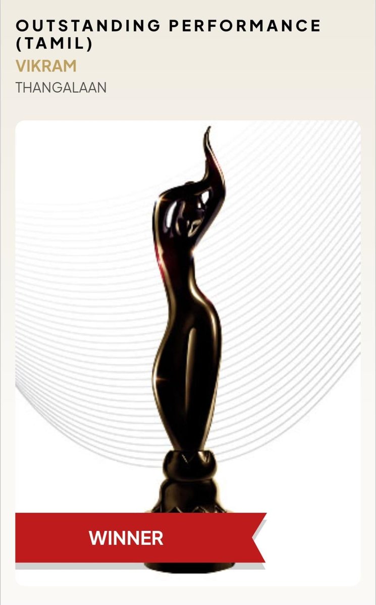 #ChiyaanVikram bags his 9️⃣th Filmfare Award – 'Outstanding Performance'! 🏆🔥
A legacy of excellence. A career built on versatility. The man continues to dominate! 💥

<a href="/chiyaan/">Vikram</a> 💫

<a href="/beemji/">pa.ranjith</a> <a href="/StudioGreen2/">Studio Green</a> <a href="/sooriaruna/">Suryanarayanan M</a> <a href="/Kalaiazhagan15/">Kalaiazhagan</a> <a href="/proyuvraaj/">Yuvraaj</a> <a href="/pro_guna/">Guna</a>