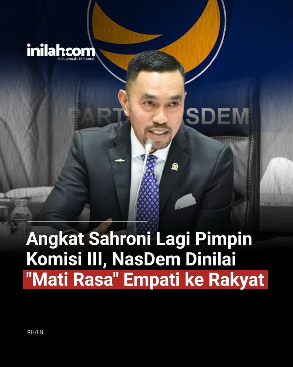 Sahroni balik lagi pimpin Komisi III DPR, menurut kalian, ini murni strategi politik atau memang sudah 'mati rasa' empatinya ?
